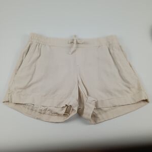 Old Navy Women's Light Beige Drawstring Athletic Shorts Linen Blend